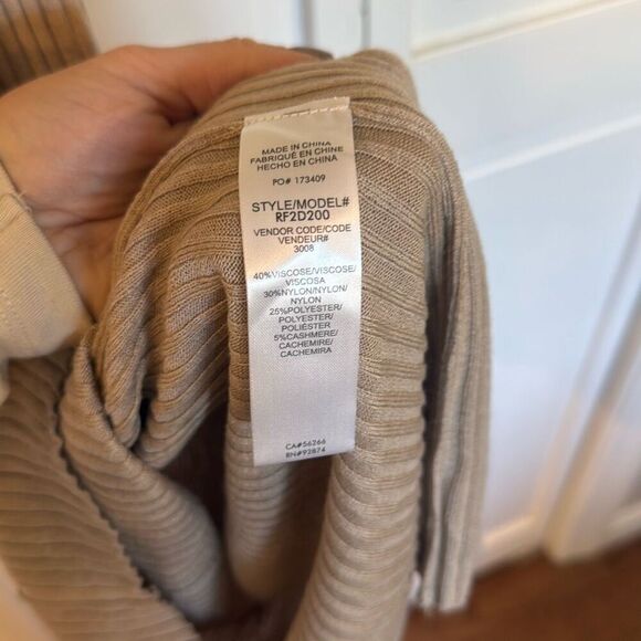 Splendid NWT cashblend tan ribbed long sleeve sweater dress large - Picture 7 of 13